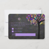 PixDezines Rsvp-boom van het leven Bat Mitzvah Kaart (Achterkant)