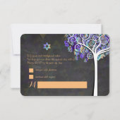 PixDezines Rsvp-boom van het leven Bat Mitzvah Kaart (Achterkant)