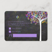 PixDezines Rsvp-boom van het leven Bat Mitzvah RSVP Kaartje (Achterkant)