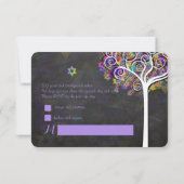 PixDezines Rsvp-boom van het leven Bat Mitzvah RSVP Kaartje (Achterkant)