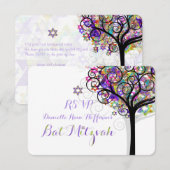 PixDezines RSVP-BOOM VAN LIFE BAT MITZVAH/PAARS RSVP Kaartje (Voorkant / Achterkant)