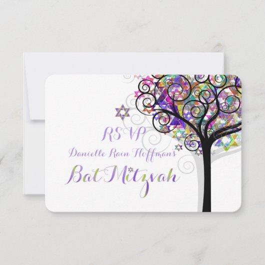 PixDezines RSVP-BOOM VAN LIFE BAT MITZVAH/PAARS RSVP Kaartje (Voorkant)