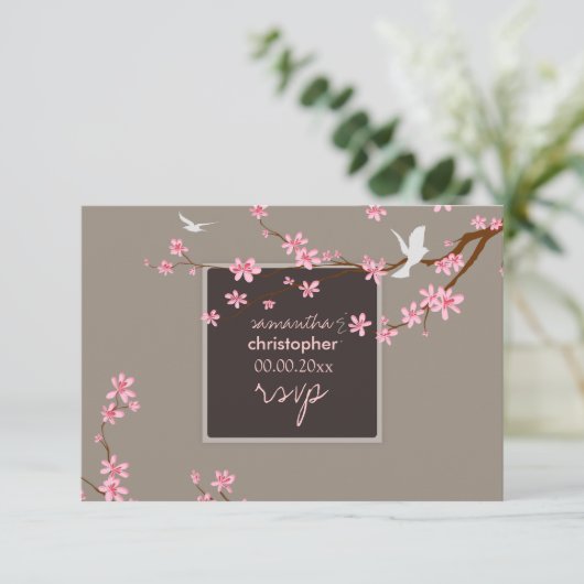 PixDezines rsvp Cherry Blossom/diy background (Staand voorkant)