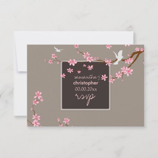 PixDezines rsvp Cherry Blossom/diy background Kaartje (Voorkant)