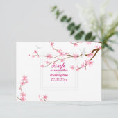 PixDezines RSVP CHERRY BLOSSOMS/DIY ACHTERGROND Kaartje (Staand voorkant)