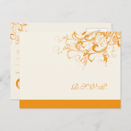 PixDezines rsvp citrus wervelingen/doe-het-zelf ac Uitnodiging Briefkaart (Voorkant / Achterkant)