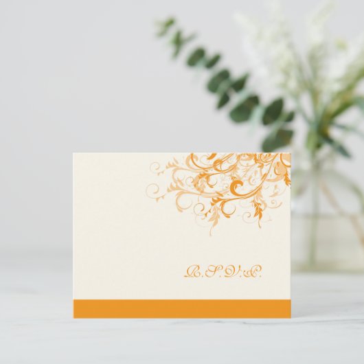 PixDezines rsvp citrus wervelingen/doe-het-zelf ac Uitnodiging Briefkaart (Staand voorkant)