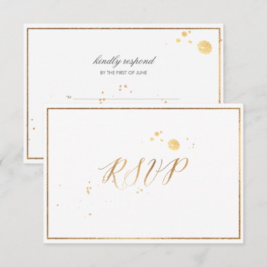 PixDezines RSVP Classic Faux Gold/DIY Color (Voorkant / Achterkant)