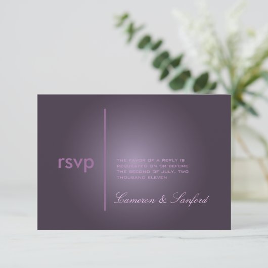 PixDezines RSVP Contemmodern + klasje/plum Kaartje (Staand voorkant)