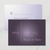 PixDezines RSVP Contemmodern + klasje/plum Kaartje (Voorkant / Achterkant)
