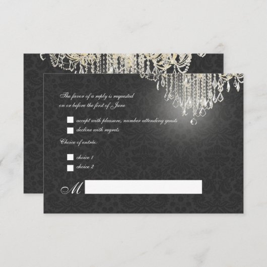 PixDezines rsvp crystal chandelier+Desiree Damask (Voorkant / Achterkant)