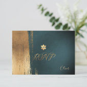 PixDezines RSVP Dark Forest Green Mitzvah ✡ Kaartje (Staand voorkant)