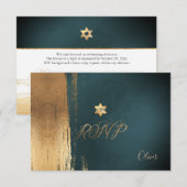 PixDezines RSVP Dark Forest Green Mitzvah ✡ Kaartje (Voorkant / Achterkant)
