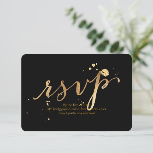 PixDezines RSVP Dazzled/Faux Gold/DIY Achtergrond (Staand voorkant)