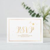 PixDezines RSVP Dazzled/Faux Gold/DIY Achtergrond Kaartje (Staand voorkant)