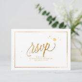 PixDezines RSVP Dazzled/Faux Gold/DIY Achtergrond Kaartje (Staand voorkant)