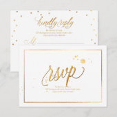 PixDezines RSVP Dazzled/Faux Gold/DIY Achtergrond Kaartje (Voorkant / Achterkant)