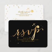 PixDezines RSVP Dazzled/Faux Gold/DIY Achtergrond Kaartje (Voorkant / Achterkant)