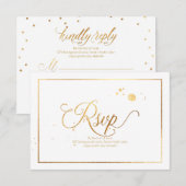 PixDezines RSVP Dazzled/Faux Gold/DIY Achtergrond Kaartje (Voorkant / Achterkant)