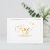 PixDezines RSVP Dazzled Faux Gold Marble Confetti (Staand voorkant)