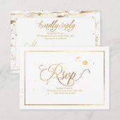 PixDezines RSVP Dazzled Faux Gold Marble Confetti (Voorkant / Achterkant)