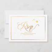 PixDezines RSVP Dazzled Faux Gold Marble Confetti Kaartje (Voorkant)