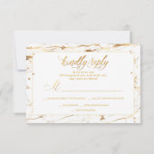 PixDezines RSVP Dazzled Faux Gold Marble Confetti Kaartje (Achterkant)