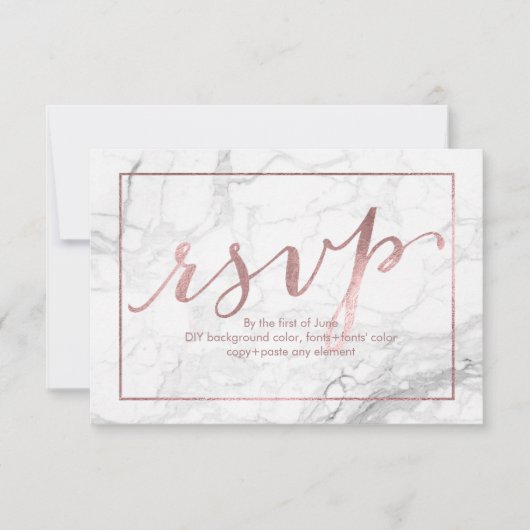 PixDezines RSVP Dazzled/Faux Roos Gold/Marble (Voorkant)