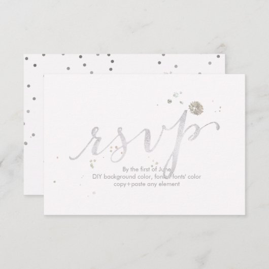 PixDezines RSVP Dazzled/Faux White Gold (Voorkant / Achterkant)