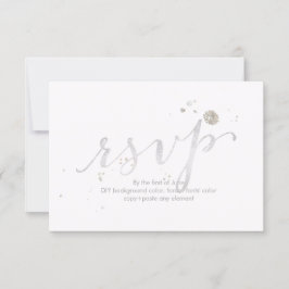 PixDezines RSVP Dazzled/Faux White Gold Kaartje