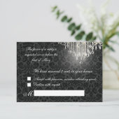 PixDezines rsvp, desiree damask RSVP Kaartje (Staand voorkant)