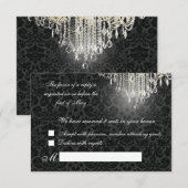 PixDezines rsvp, desiree damask RSVP Kaartje (Voorkant / Achterkant)