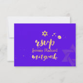 PixDezines rsvp DIY kleur, Bar Mitswa| Violet Kaart (Voorkant)