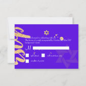 PixDezines rsvp DIY kleur, Bar Mitswa| Violet Kaart (Achterkant)