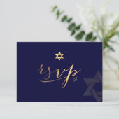 PixDezines rsvp DIY-kleur, Bar Mitzvah Kaart (Staand voorkant)