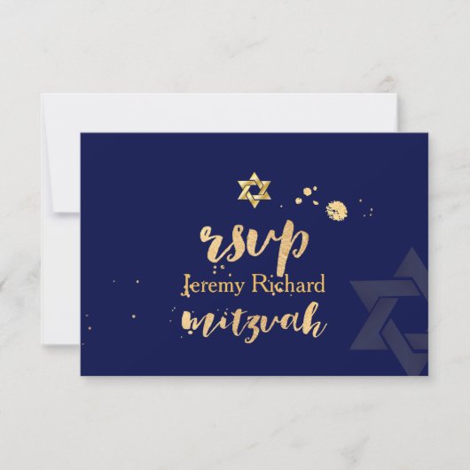 PixDezines rsvp DIY-kleur, Bar Mitzvah Kaart (Voorkant)