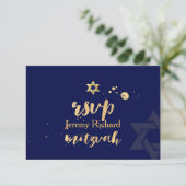 PixDezines rsvp DIY-kleur, Bar Mitzvah Kaart (Staand voorkant)
