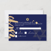 PixDezines rsvp DIY-kleur, Bar Mitzvah Kaart (Achterkant)