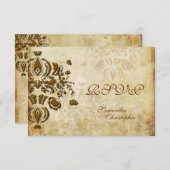 PixDezines RSVP,  DOLCE DAMASK RSVP Kaartje (Voorkant / Achterkant)