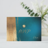 PixDezines RSVP Donker Blauwgroen Groen Mitzvah ✡ (Staand voorkant)