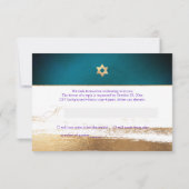 PixDezines RSVP Donker Blauwgroen Groen Mitzvah ✡ (Achterkant)