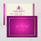 PixDezines rsvp Double Happiness/frambose Kaartje (Voorkant / Achterkant)