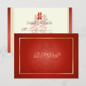 PixDezines rsvp Dubbel Geluk/rood Kaartje (Voorkant / Achterkant)