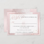 PixDezines RSVP Dubbel Geluk, Roze Roos Kaart (Voorkant / Achterkant)