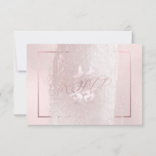 PixDezines RSVP Dubbele Geluk, Blush Roze Kaart