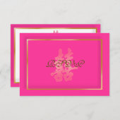 PixDezines rsvp Dubbele Geluk/hete roze (Voorkant / Achterkant)