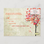 PixDezines rsvp  esdoorn boom/sinaasappel+roze Uitnodiging Briefkaart (Achterkant)