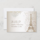 PixDezines RSVP Faux Bronze Eiffel Tower/Champagne (Voorkant)