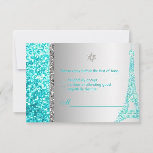 PixDezines rsvp faux glitter eiffel/bat mitswa (Achterkant)