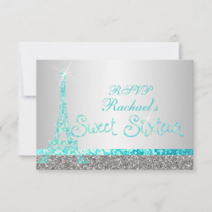 PixDezines rsvp faux glitter eiffel/zoete zestien